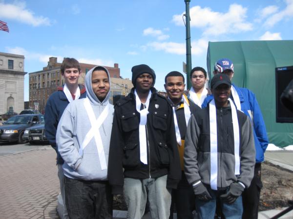 A group of students from Nottingham High School attended the walk.
